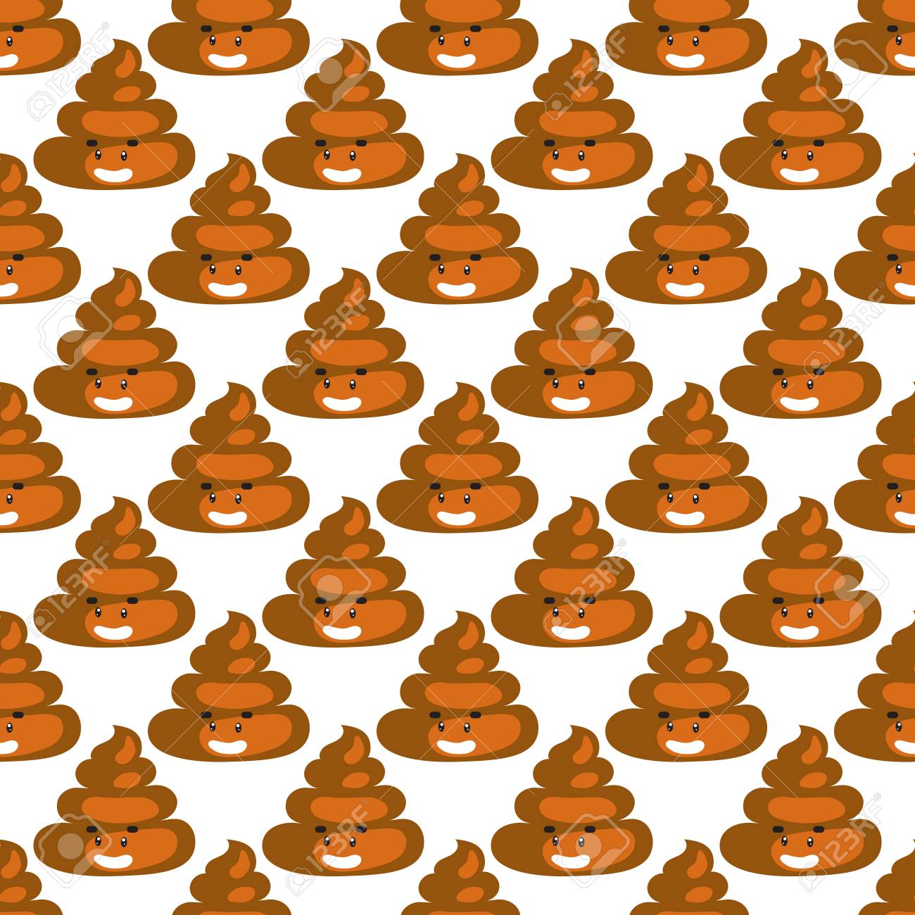Poo Emoji Pattern Poop Fun Seamless Background Royalty