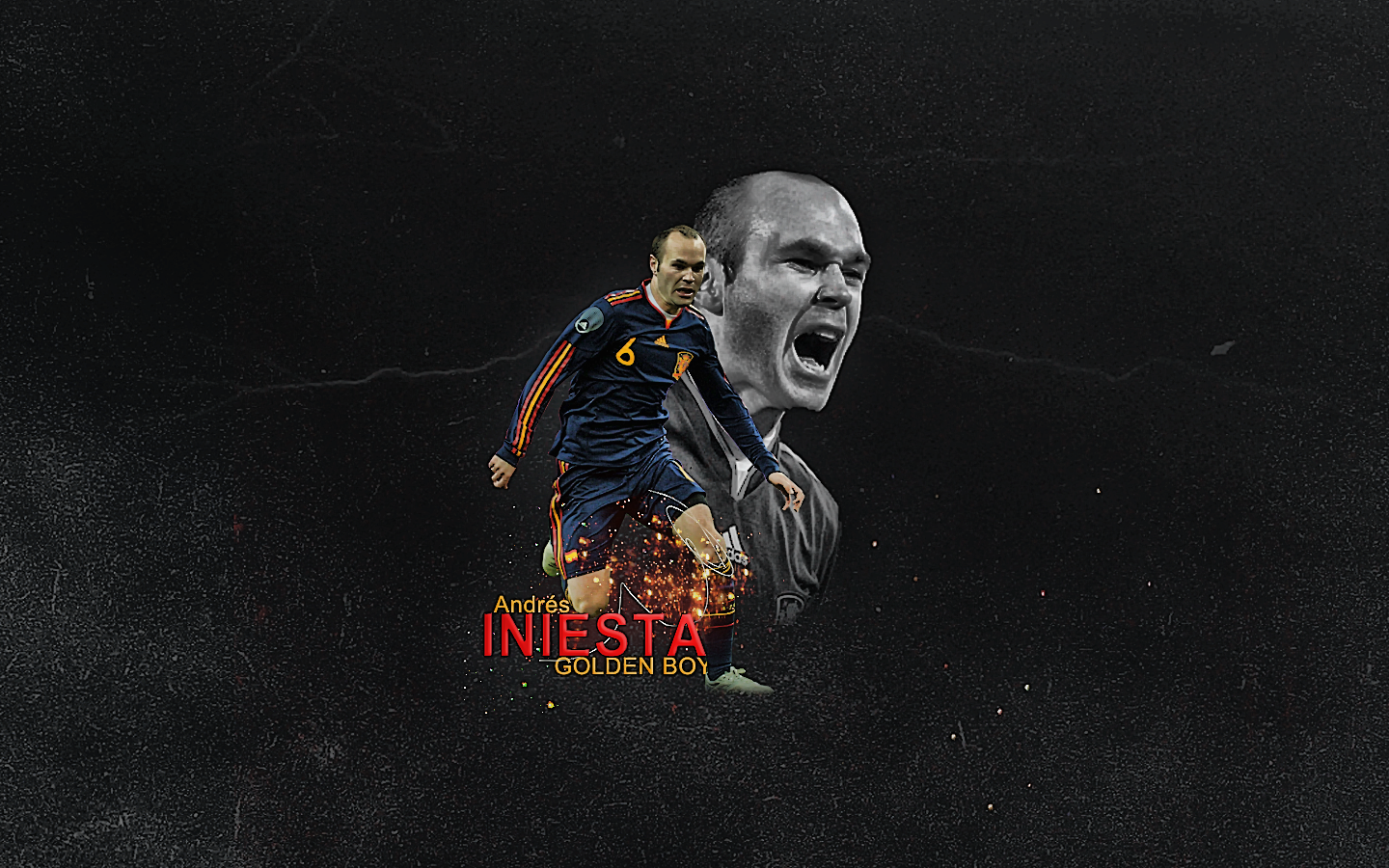 Andr S Iniesta Spanish National Team Wallpaper