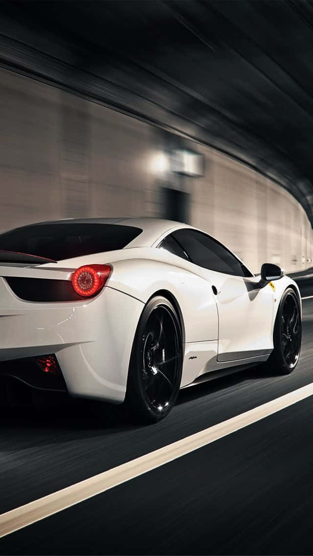 Sophisticated White Ferrari iPhone Wallpaper