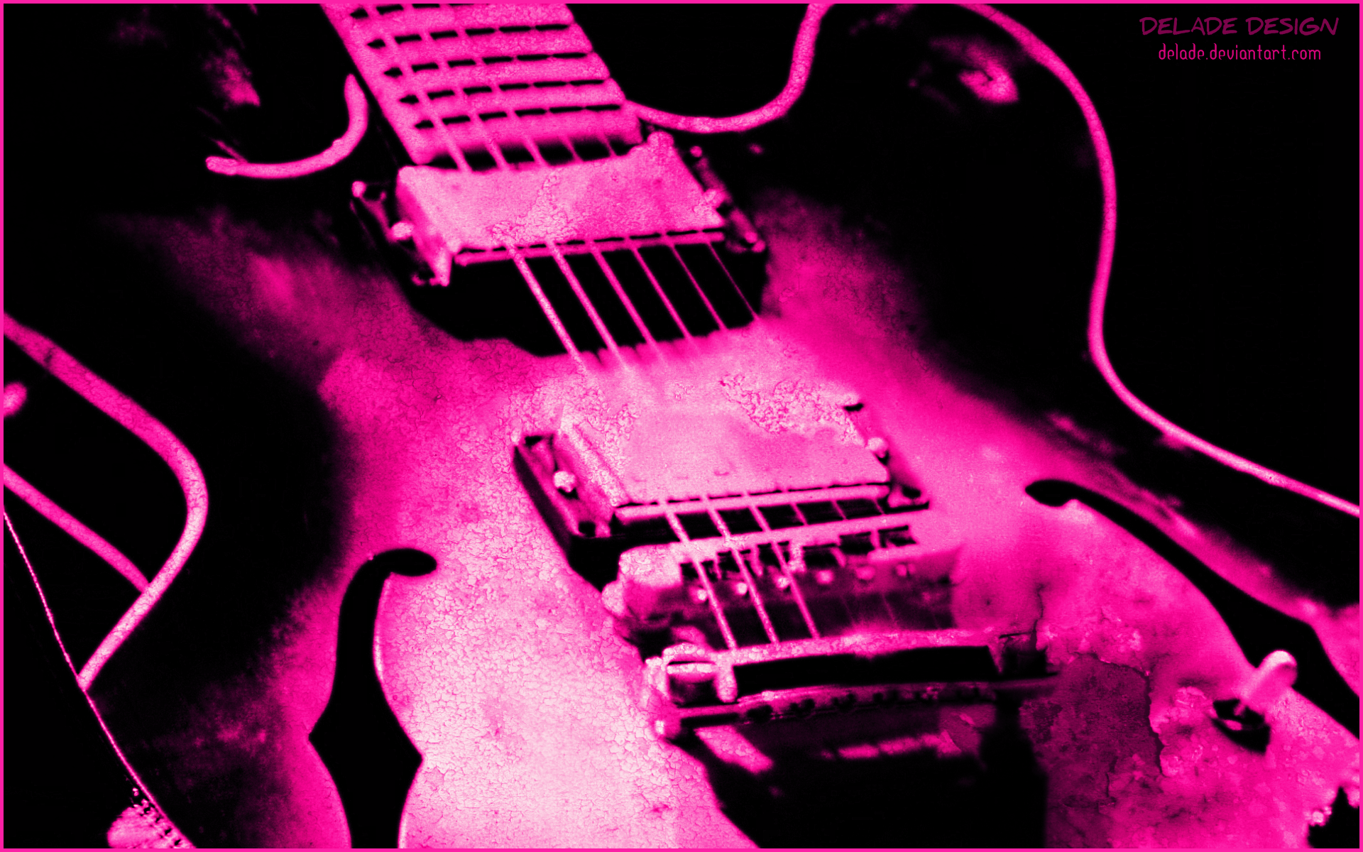 Guitar Pink Cute Wallpaper