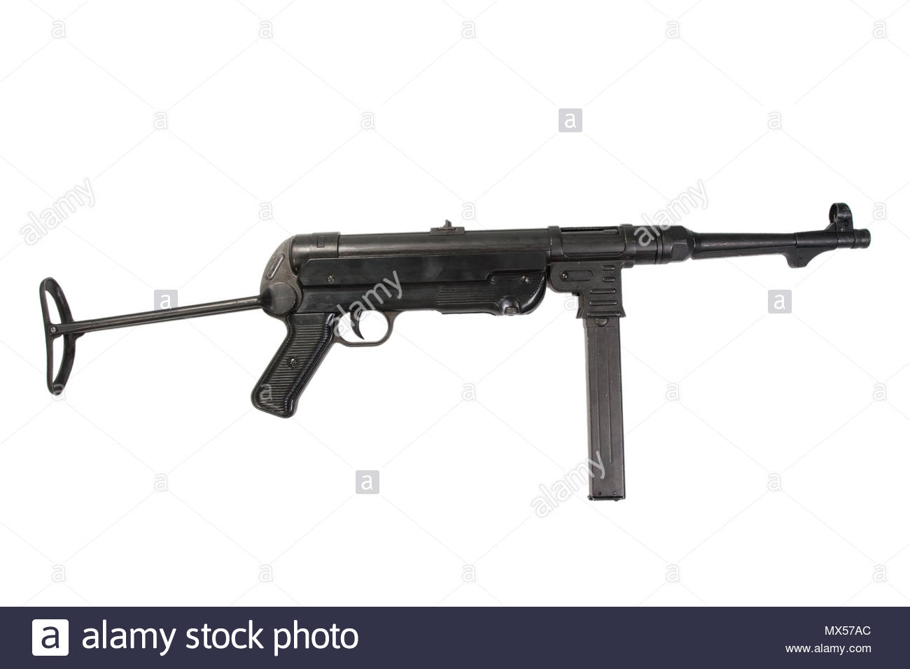 MP40 submachine gun on white background Stock Photo 188200276   Alamy 1300x956