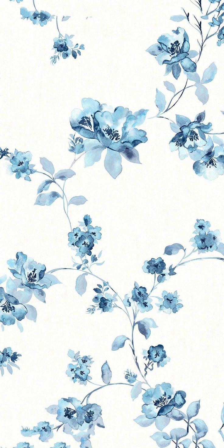 Blue Floral Wallpaper Discover More Flower