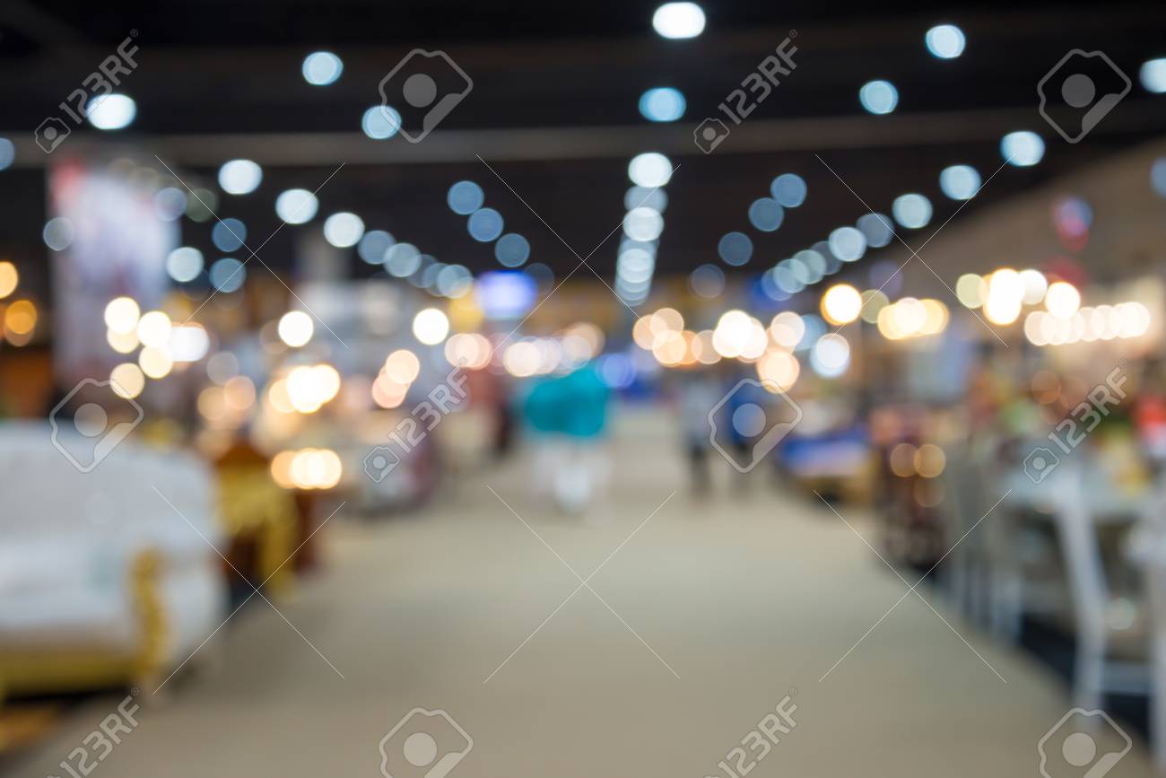 Abstract Blurred Furniture Home Decor Expo Background Stock Photo