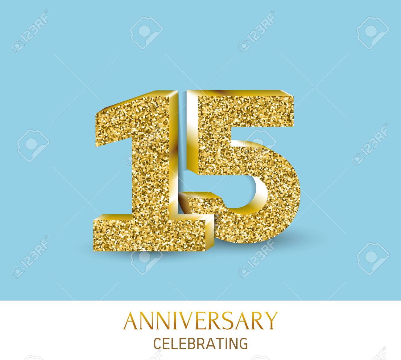 Free Download 15 Year Happy Anniversary Banner 15th Anniversary Gold On ...