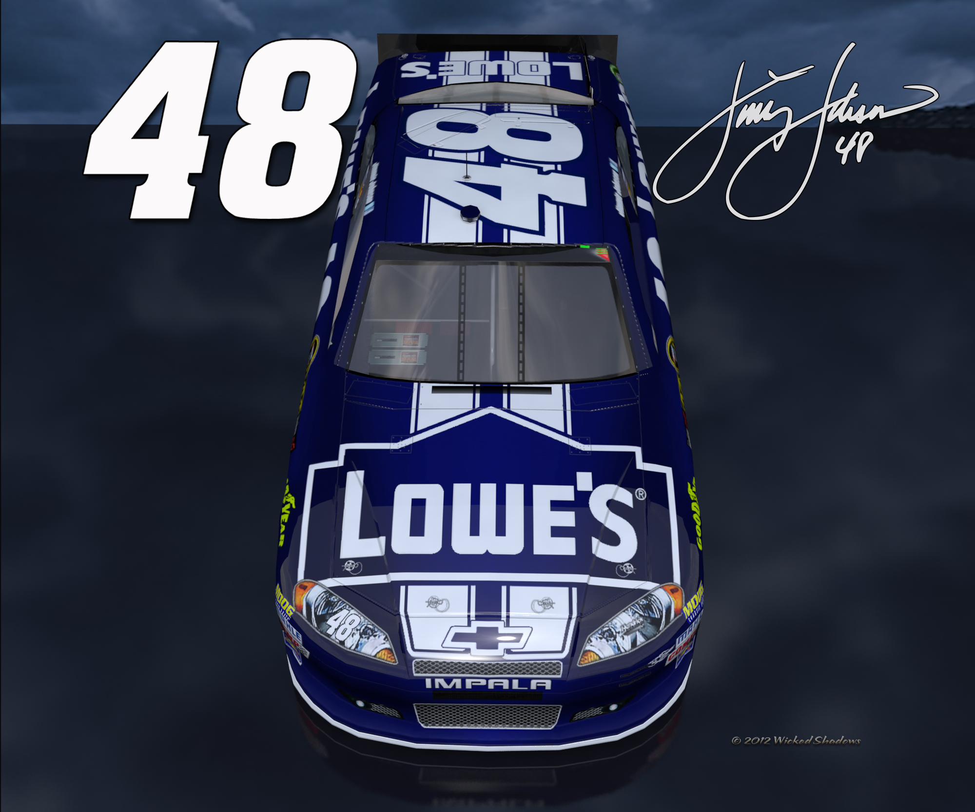 Jimmie Johnson Blue Lowes Outdoor Wallpaper