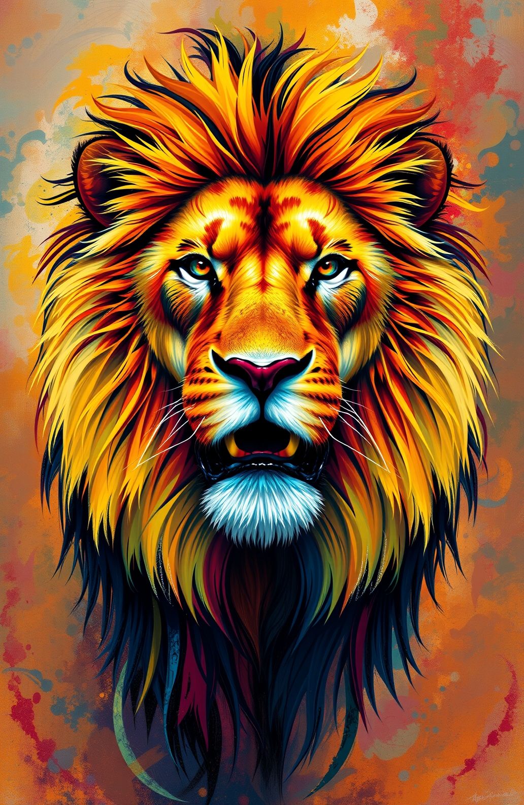 Colorful Lion Wallpaper