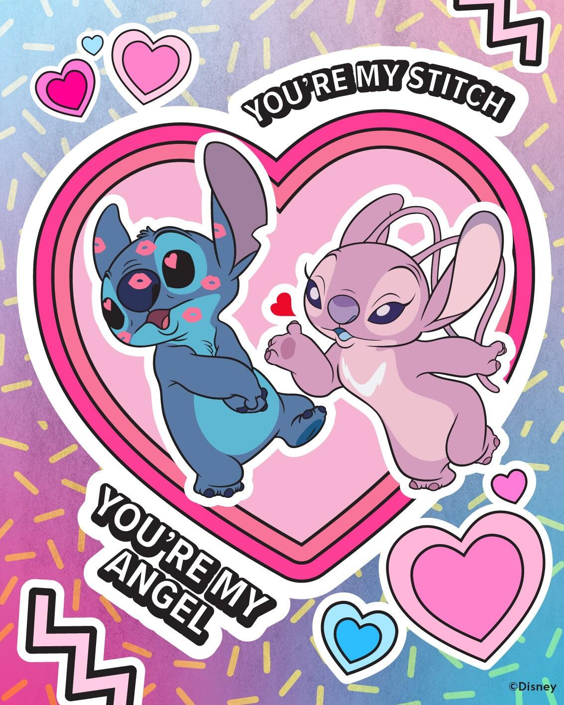 Valentine S Day Stitch And Angel Wallpaper iPhone Android