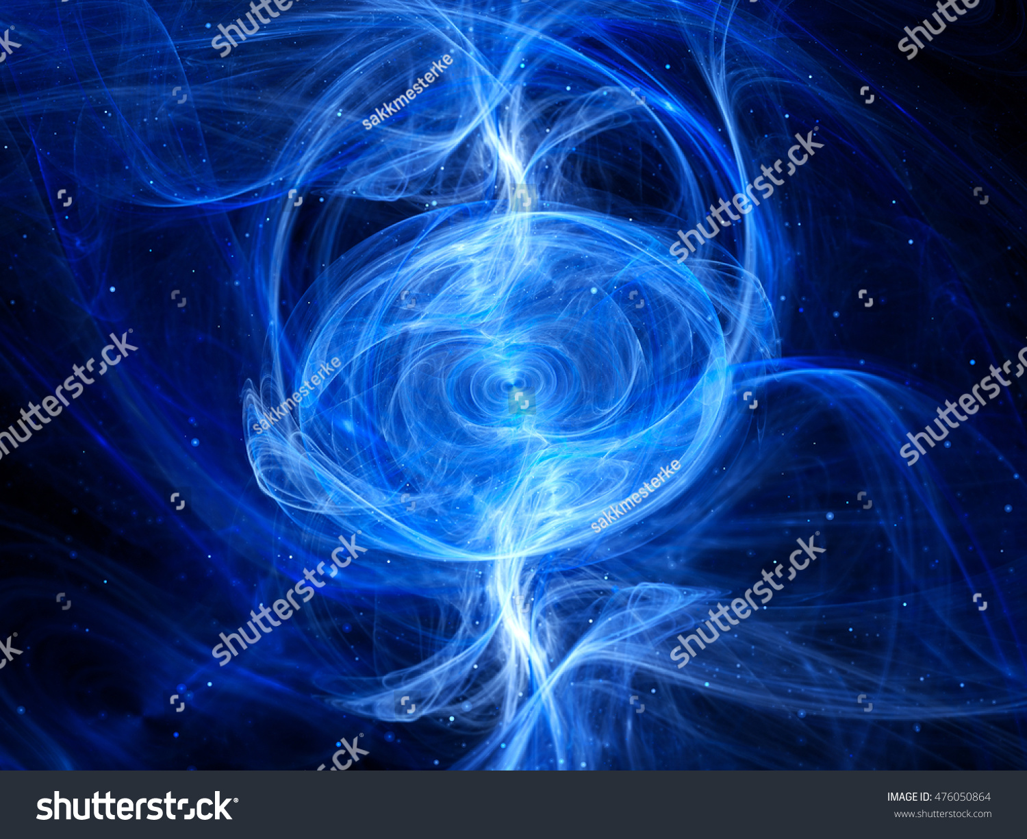 Blue Glowing Anomaly Space Fractal Puter Stock Illustration