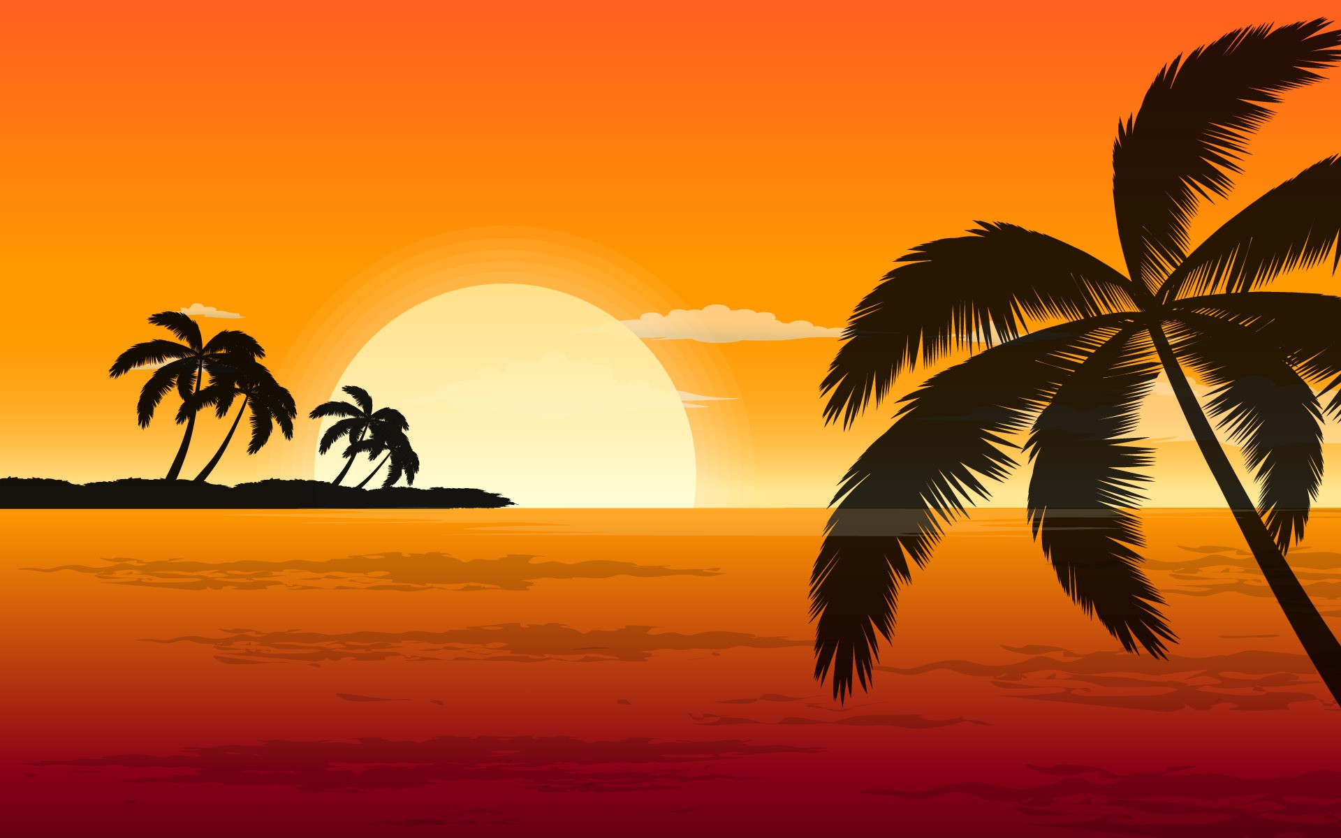 Palm Trees Sunset Wallpaper