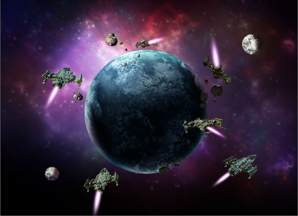 7x5FT Star Wars Dark Purple Space Planets Crafts Custom Photo