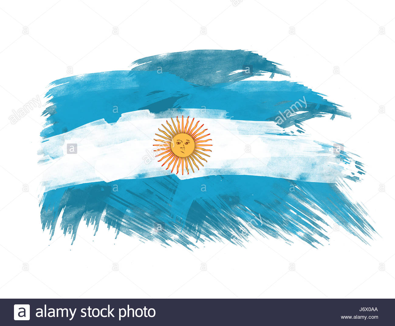 Argentina Flag Brush Abstract Strokes Backdrop Background