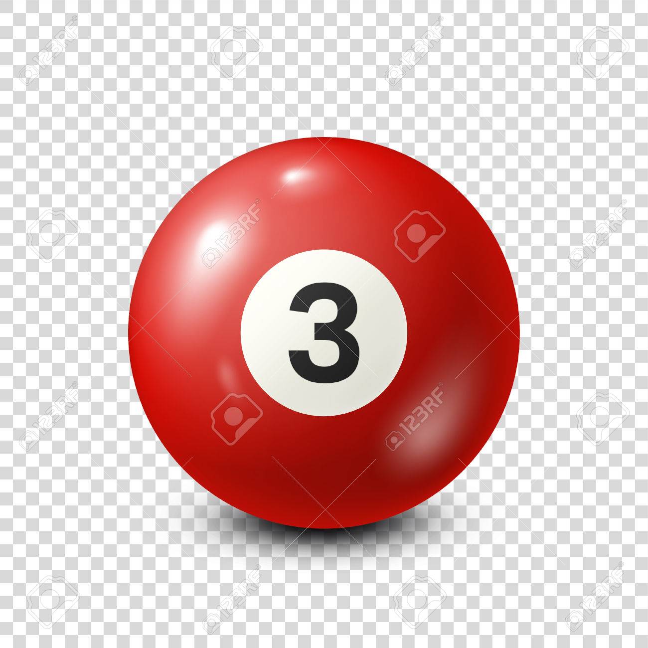 Billiard Red Pool Ball With Number Snooker Transparent