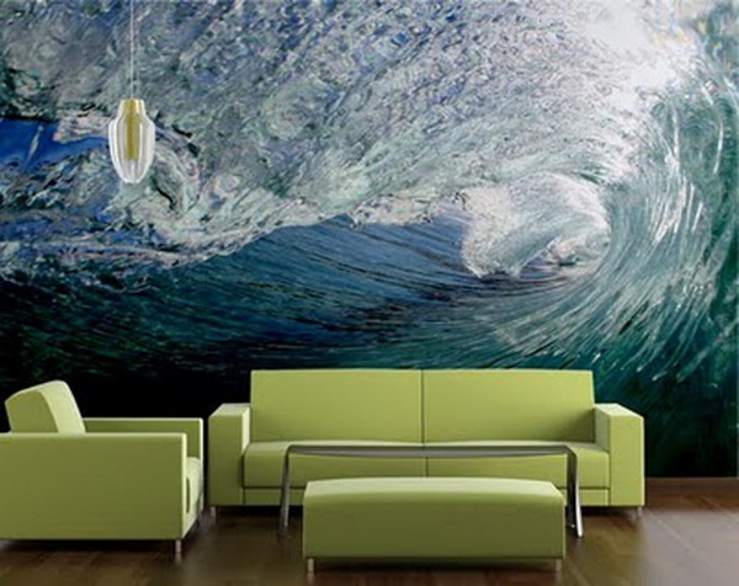 Modern Custom Green Living Room Wallpaper Murals Ideas