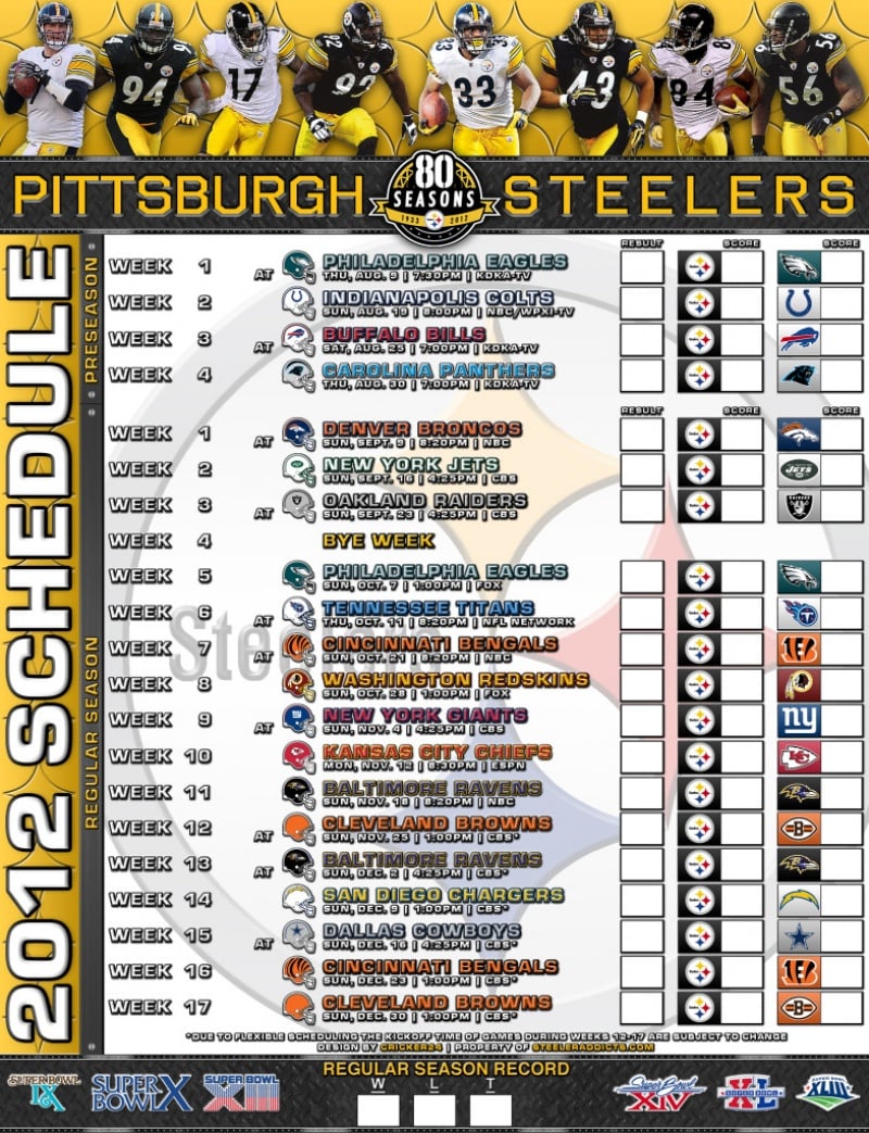 Free download printable pittsburgh steelers schedule 2 UPDATE