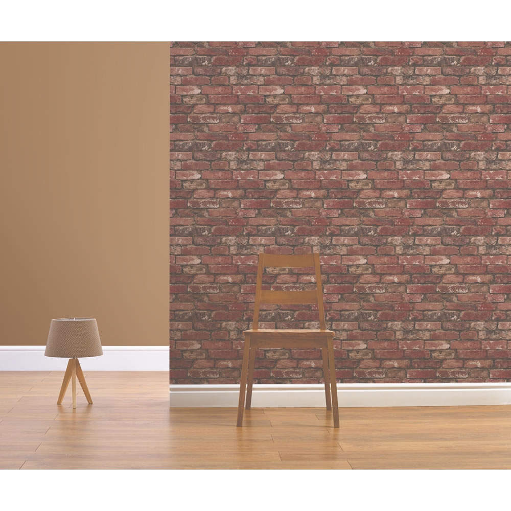 Red Brick Wallpaper Bedroom Fine Decor Rustic
