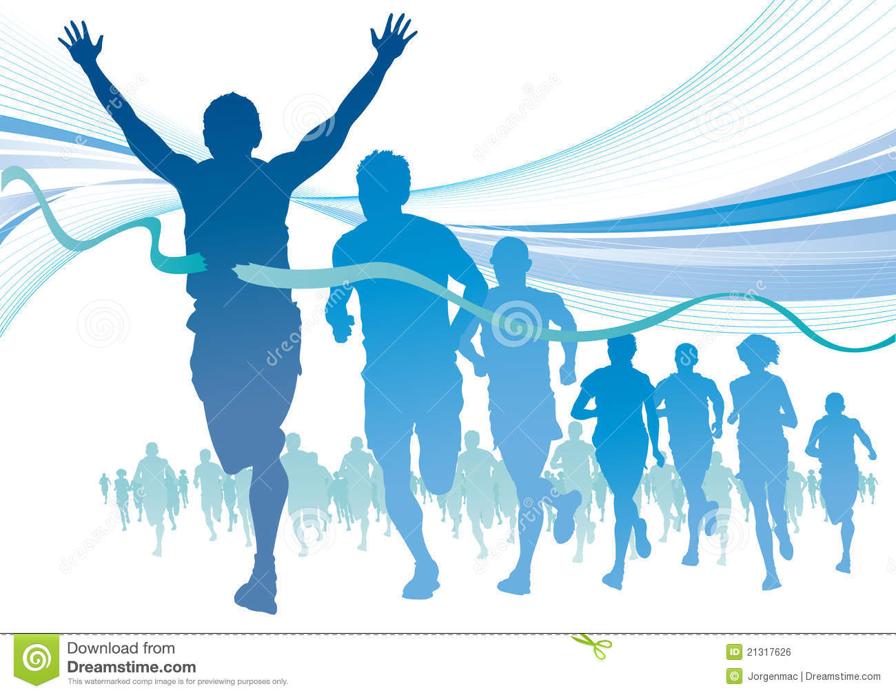 Marathon Background Group Of Runners