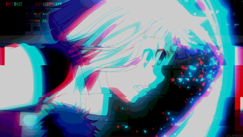 Anime Girl Aesthetic Glitch 4k Ultra HD Wallpaper Anim