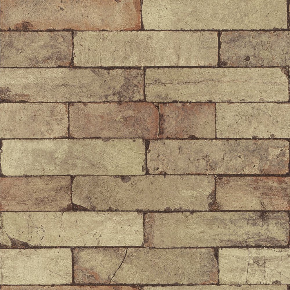  Stone Pattern Brick Wall Faux Effect Textured Mural Wallpaper 446388