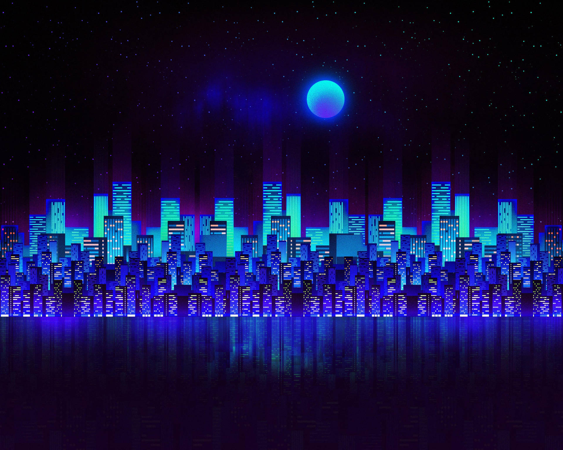 Neon Blue Aesthetic Wallpaper