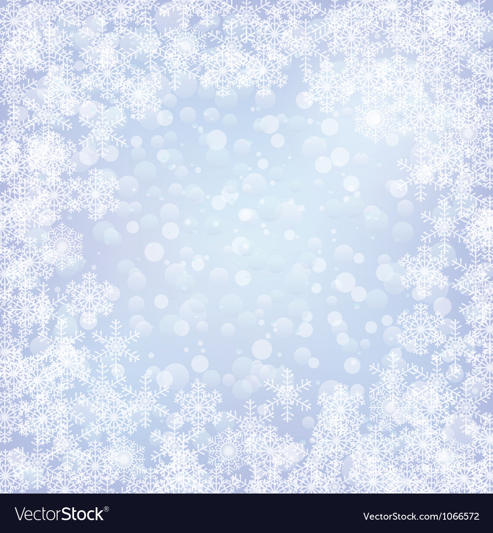 Christmas Frozen Background With Snowflakes Vector Image