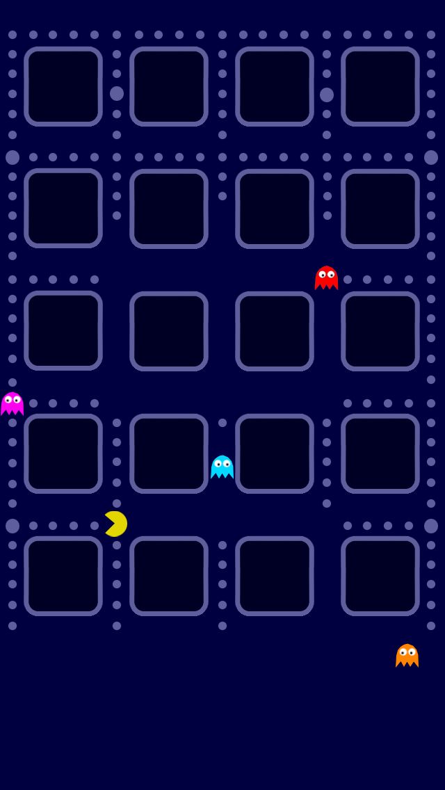 Pac Man iPhone 5 App Skins Wallpaper