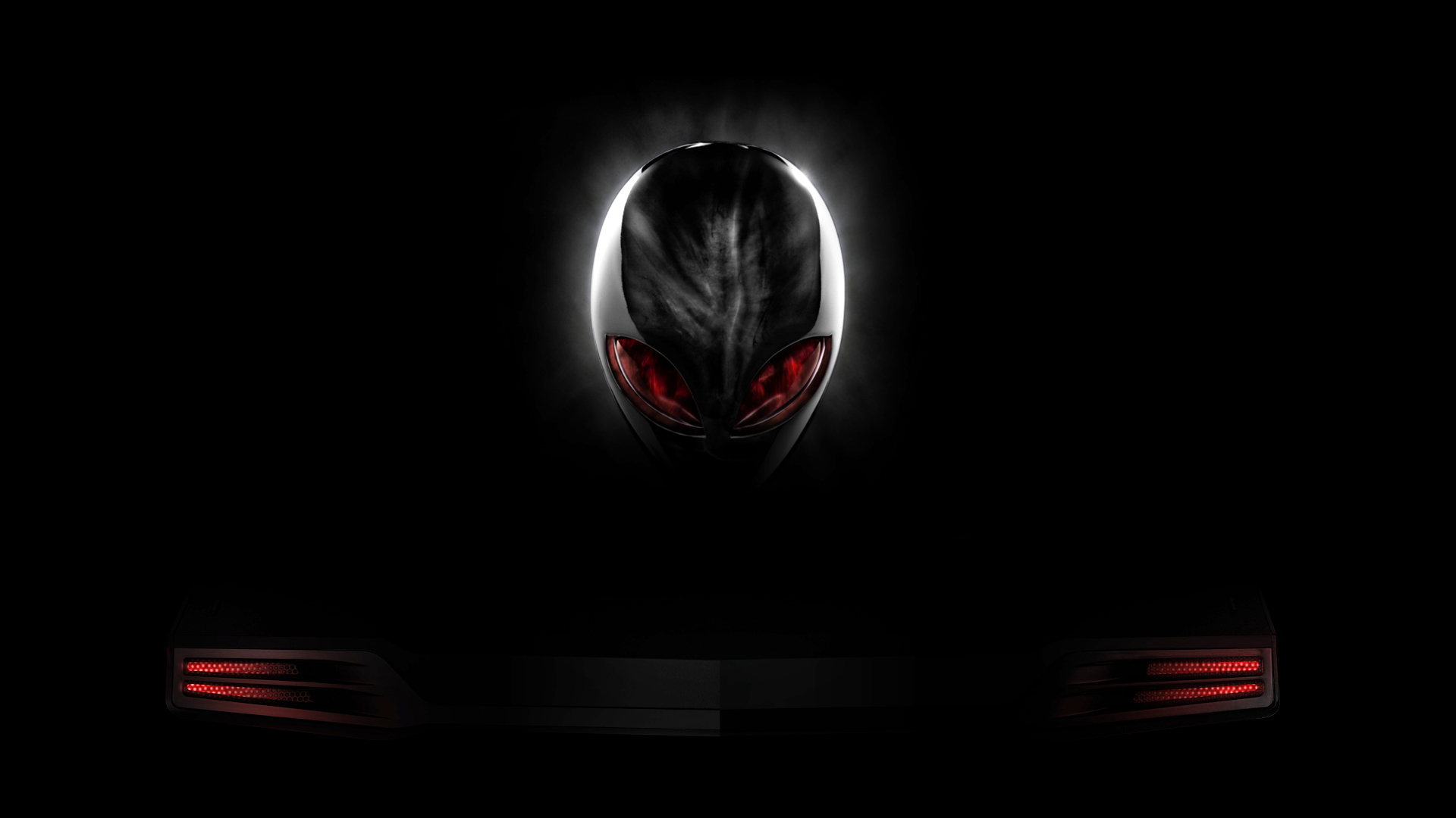 Alienware Red Eyes Logo Black Background HD 1080p Wallpaper