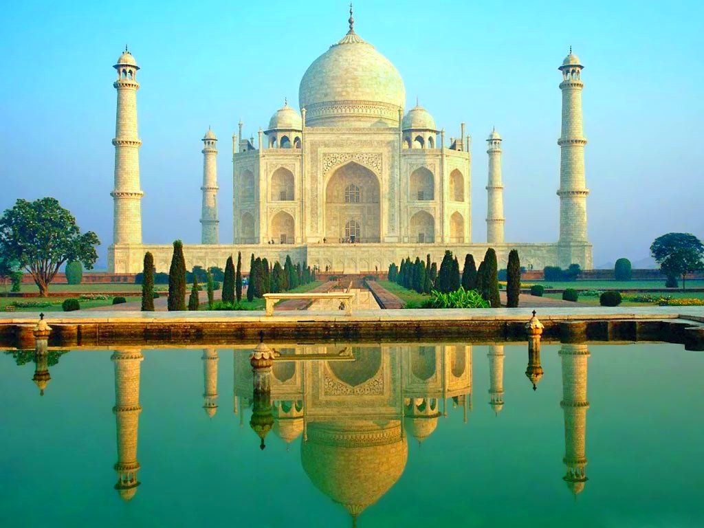 Download wallpapers Taj Mahal, 4k, Agra, mausoleum-mosque, river Jamna,  fountain, India for desktop free. Pictures for desktop free