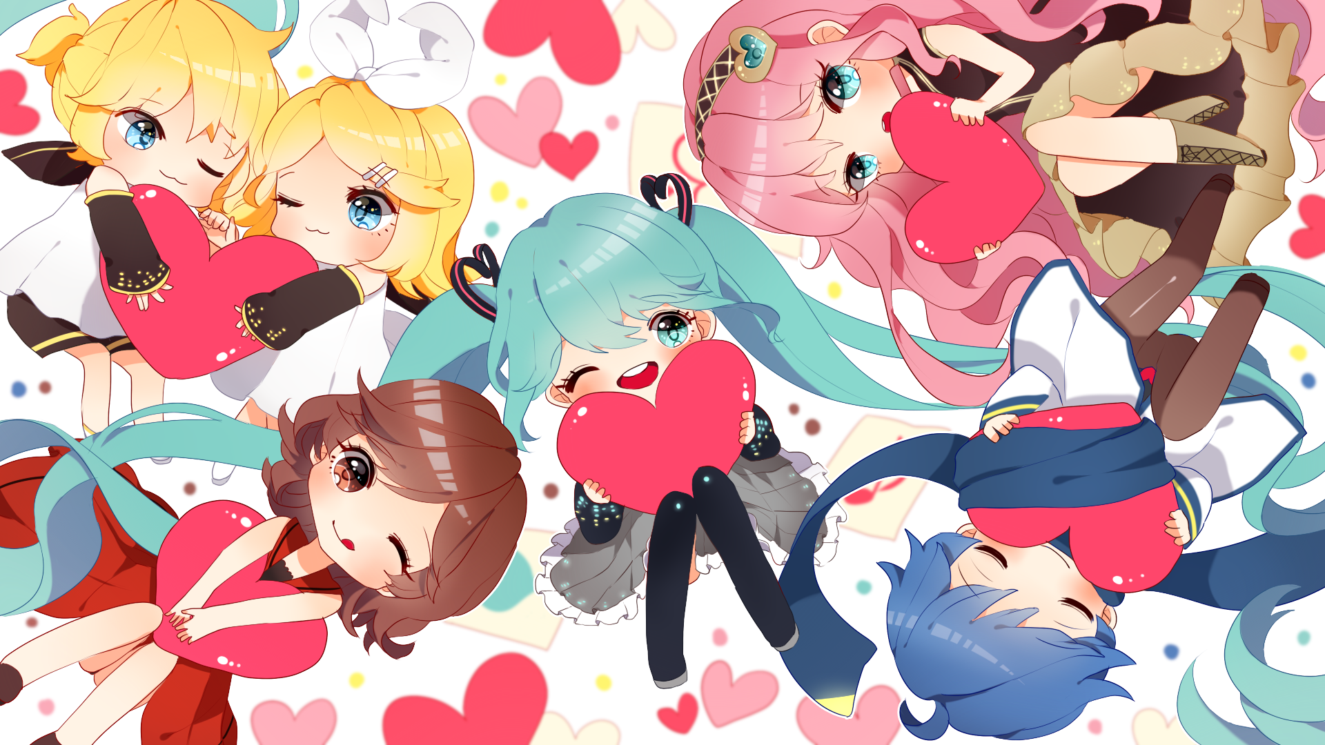 Chibi Group Vocaloid HD Wallpaper Background Image