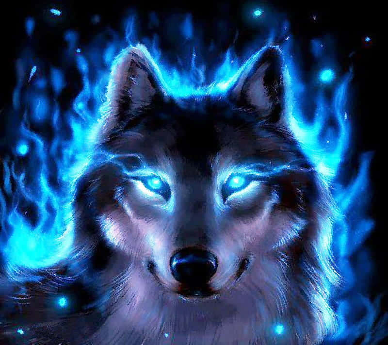 A Fierce Fire And Ice Wolf In Hazardous Blizzard Wallpaper