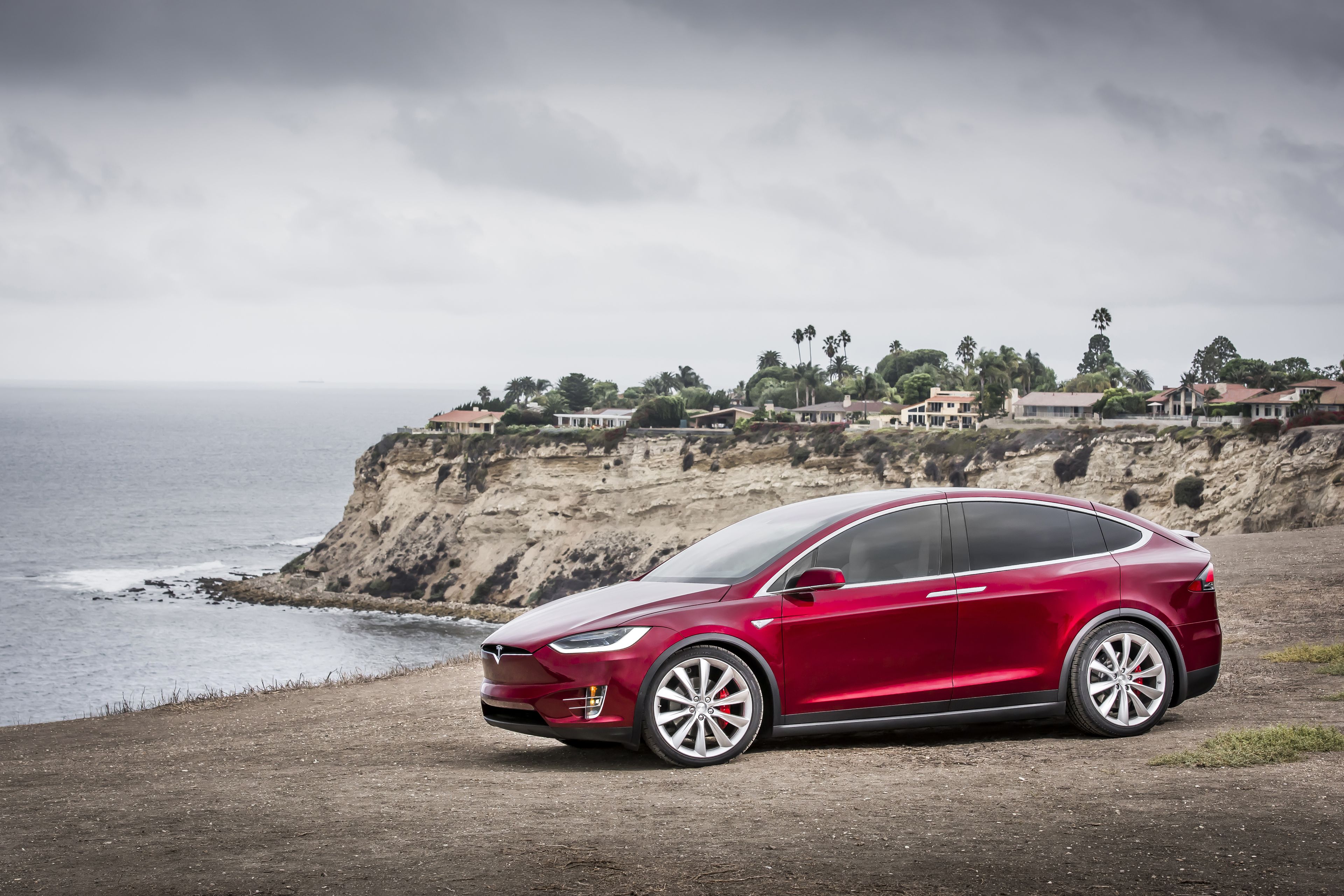 Wallpaper Wednesday Tesla Model X Black Red Inside Evs