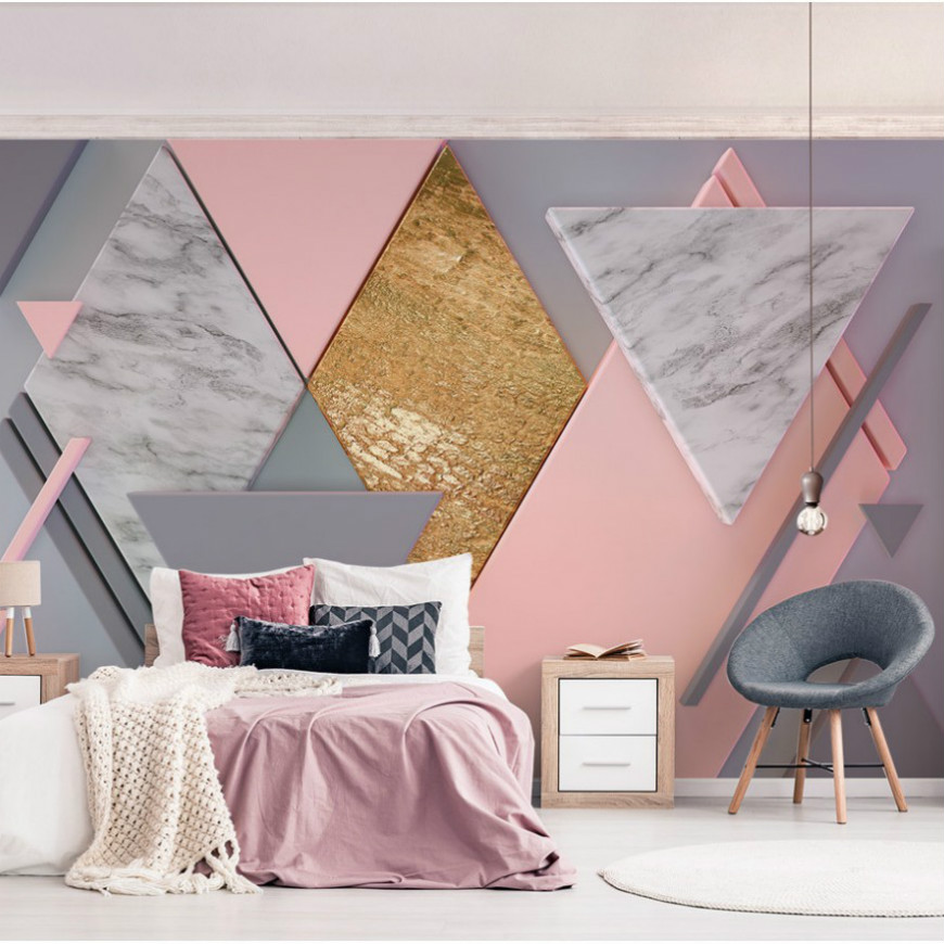 Shipping 3d Marble Surface Wall Triangle Rhombus Geometric