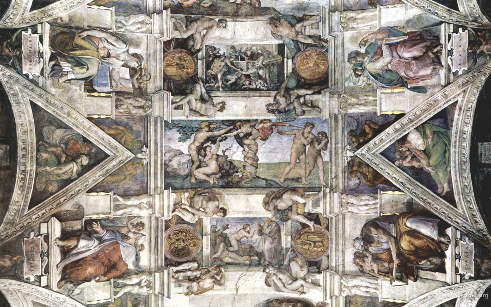 Sistine Chapel Genesis Detail Of The General Michelangelo