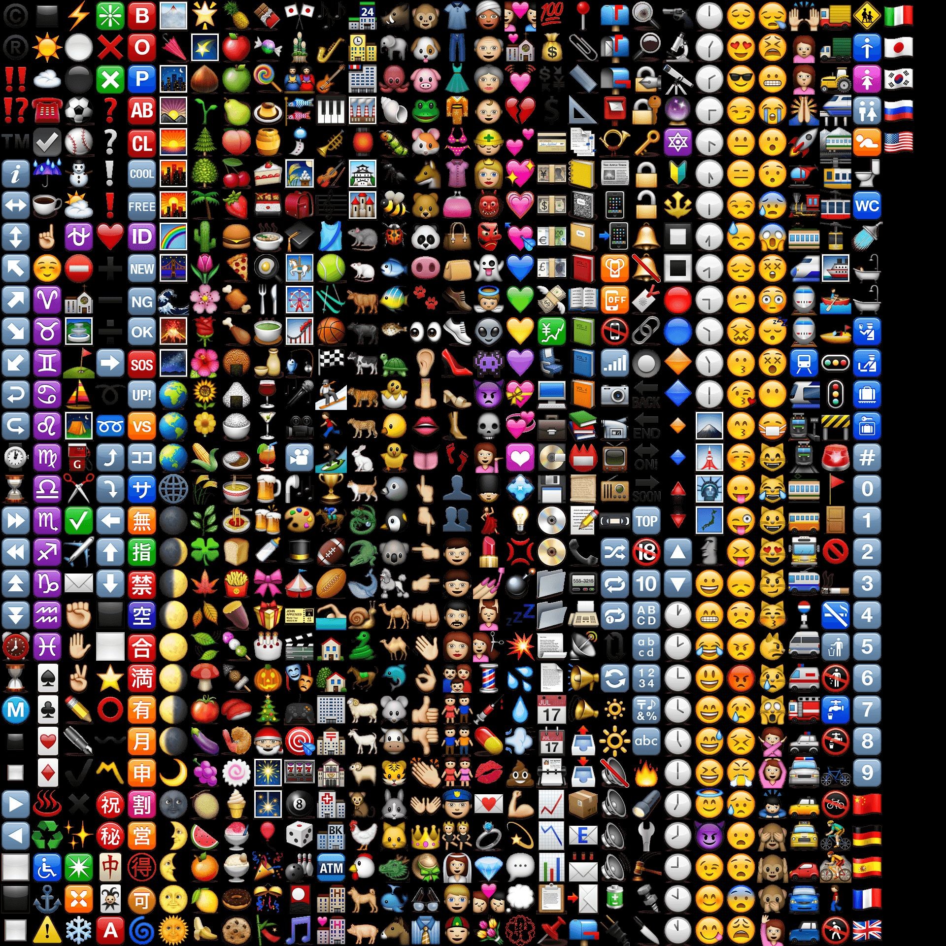 A grid of various emojis, creating a vibrant and colorful emoji wallpaper