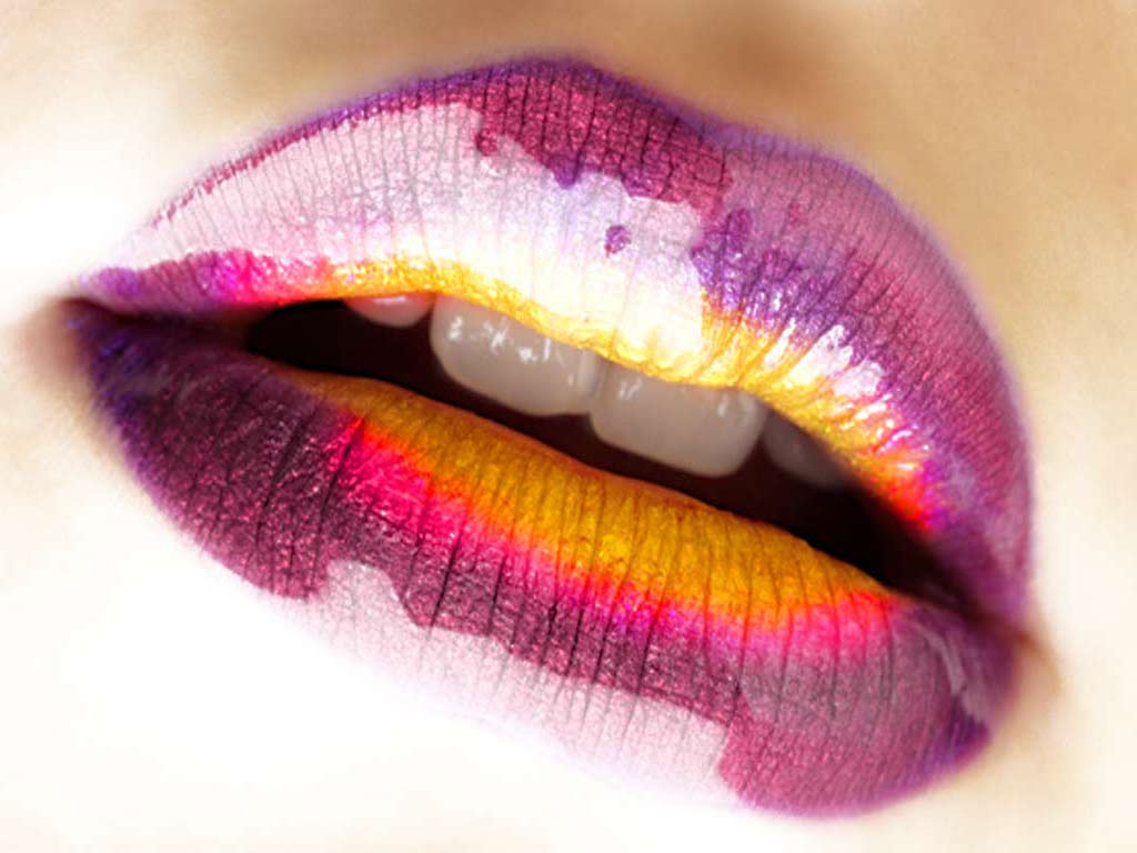Colorful Pink Lips Photography Background Wallpaper Here