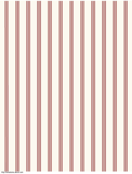 Printable Dolls House Wallpaper Striped Red On Cream Coordinates