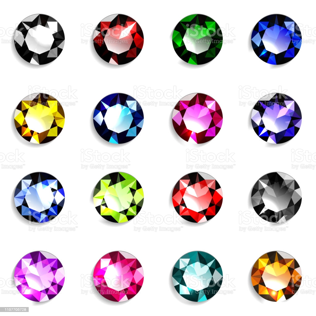 Free download Set Of Colorful Round Cut Gemstones Jewels On White