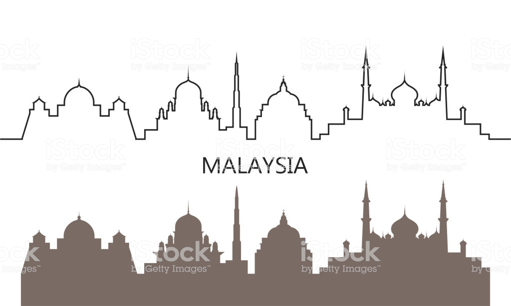 Malaysia Isolated Malaysian Architecture On White Background Stock