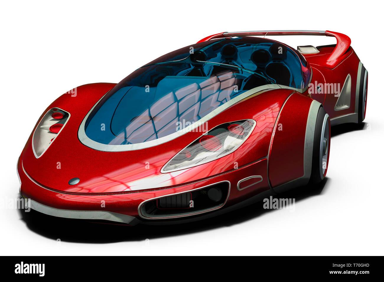 Super Car From Future No Brand In A White Background Will Put Some
