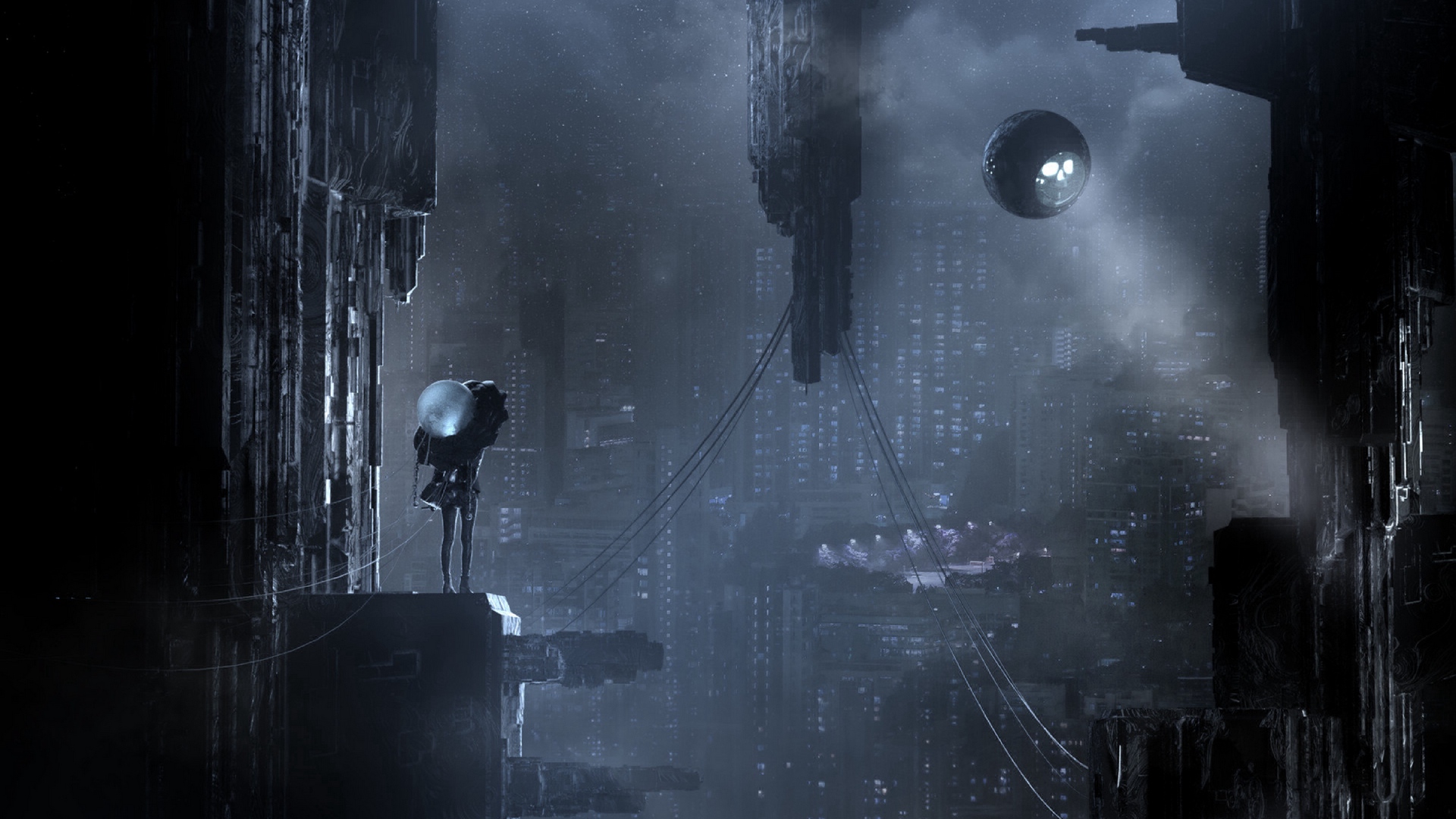 Wallpaper City Futurism Cyberpunk Sci fi Dark   Dark Sci Fi 1920x1080