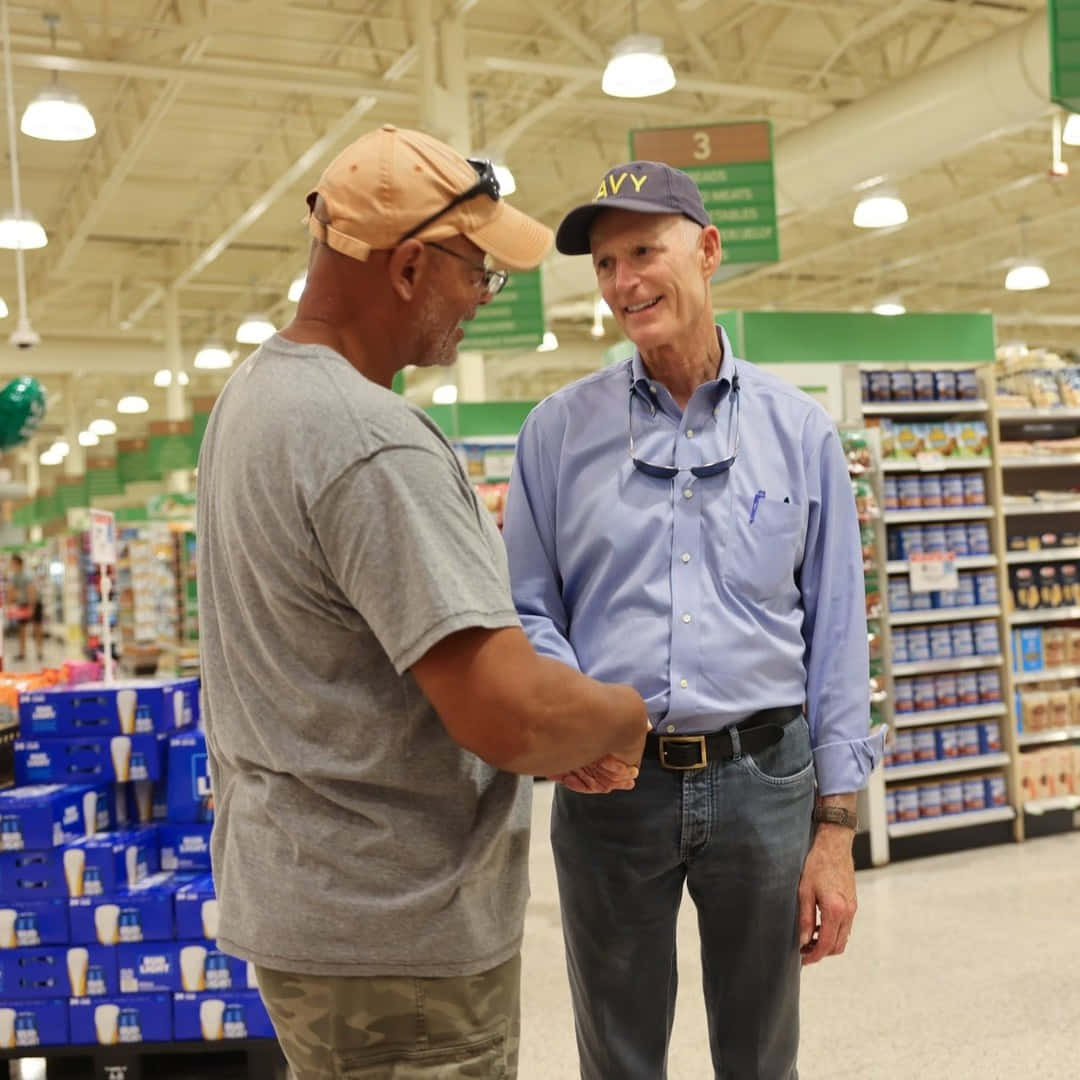 Rick Scott In A Grocery Store Wallpaper