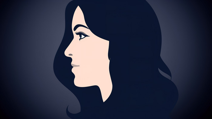 S Background The Woman Profile Is Shown On A Dark Wallpaper