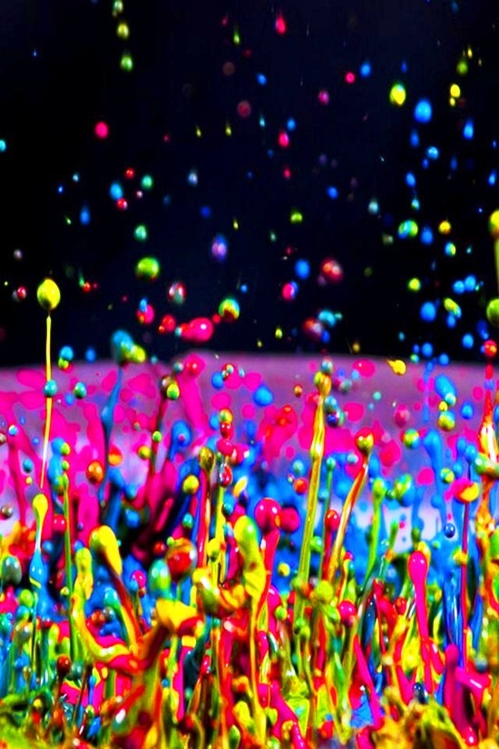 Rainbow color splash paint Over A Neon Rainbow Pinterest