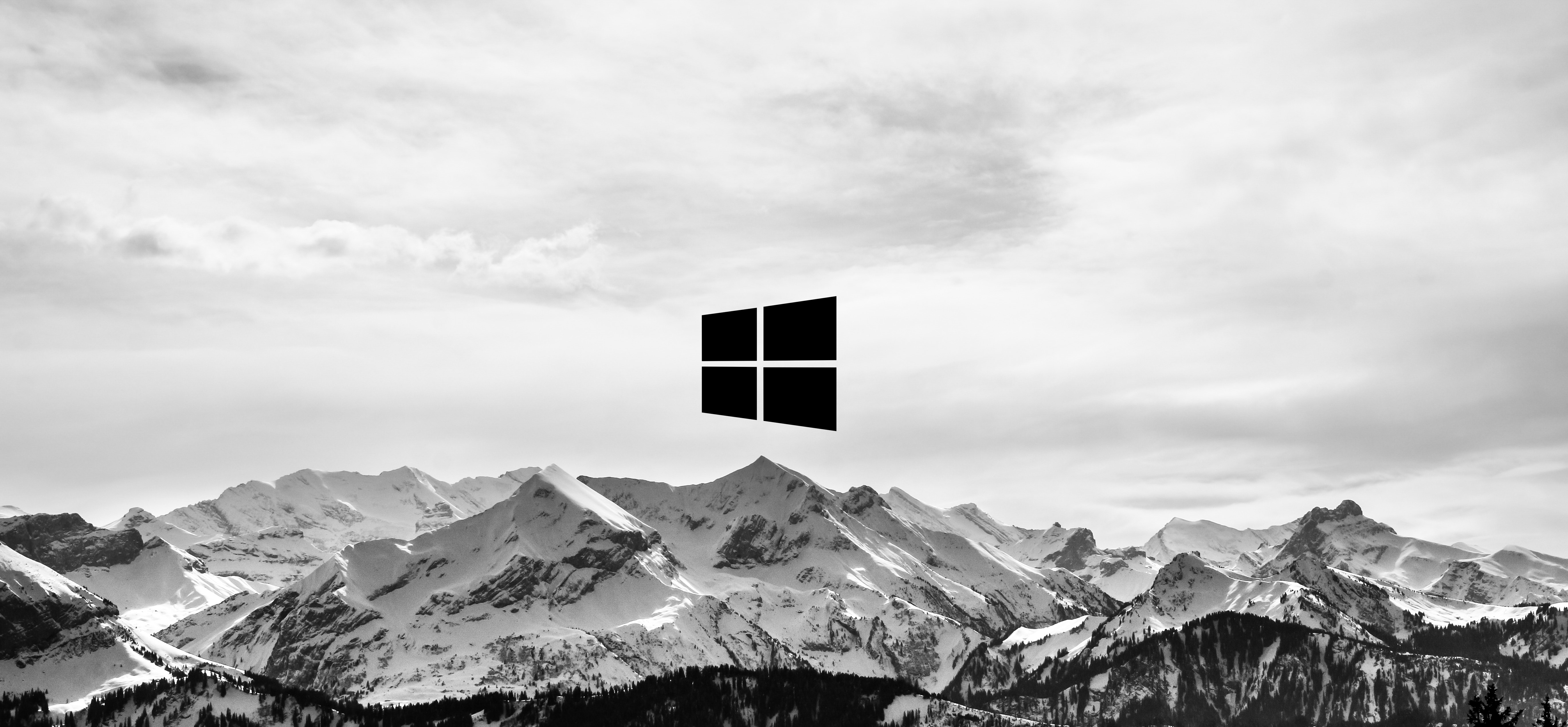 Snow Mountains With Apple And Windows Logo R Wallpaper