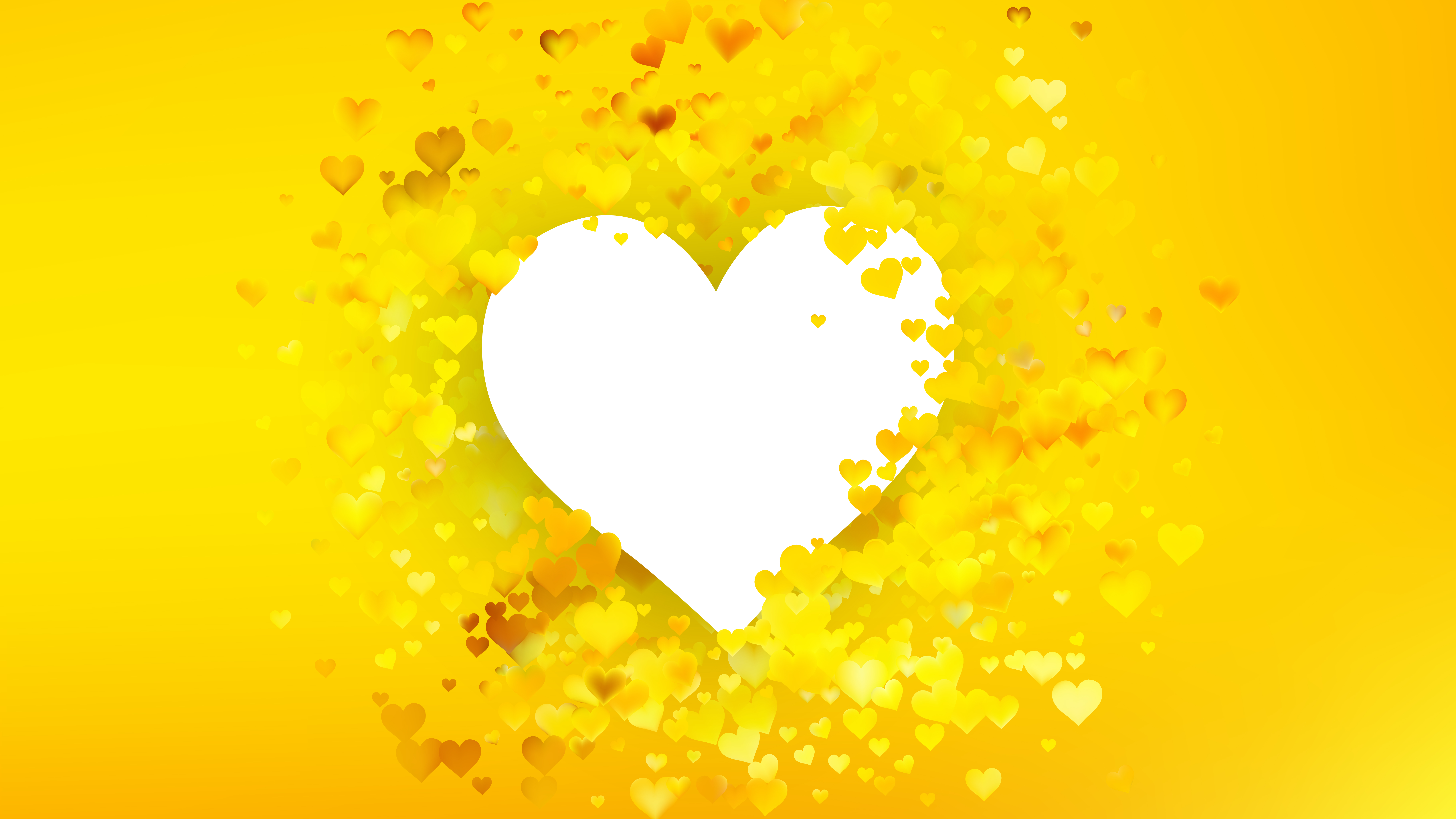 Yellow Heart Wallpaper Background Illustration