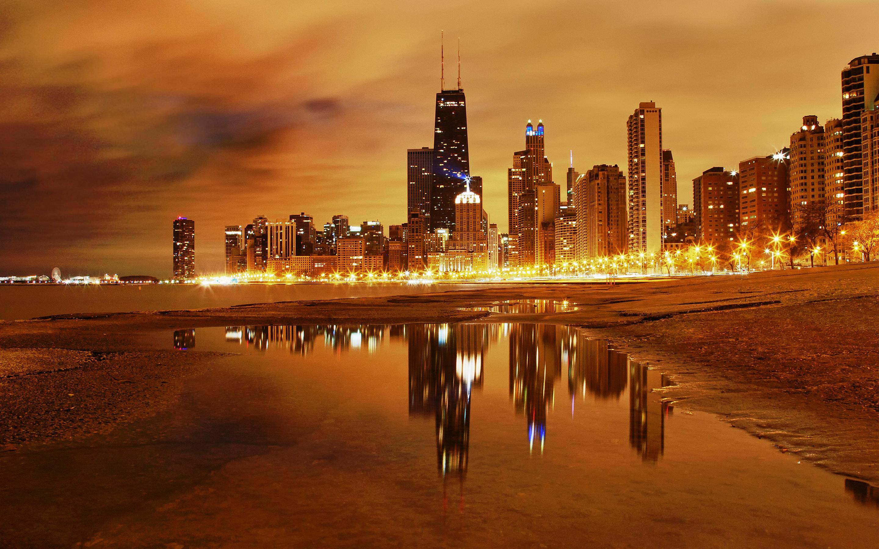 Wallpaper 4k Chicago Nights