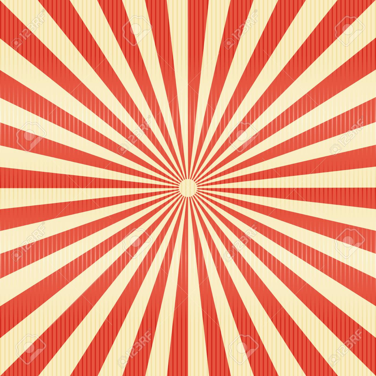 Striped Lines Pattern Paper Retro Radius Burst Red Color
