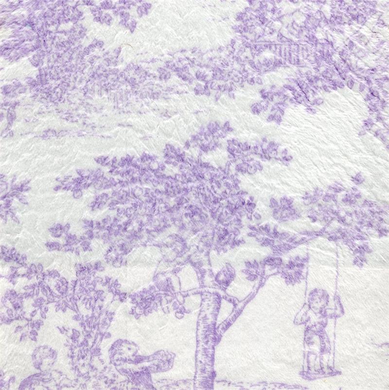Purple Toile Fabric Wallpaper