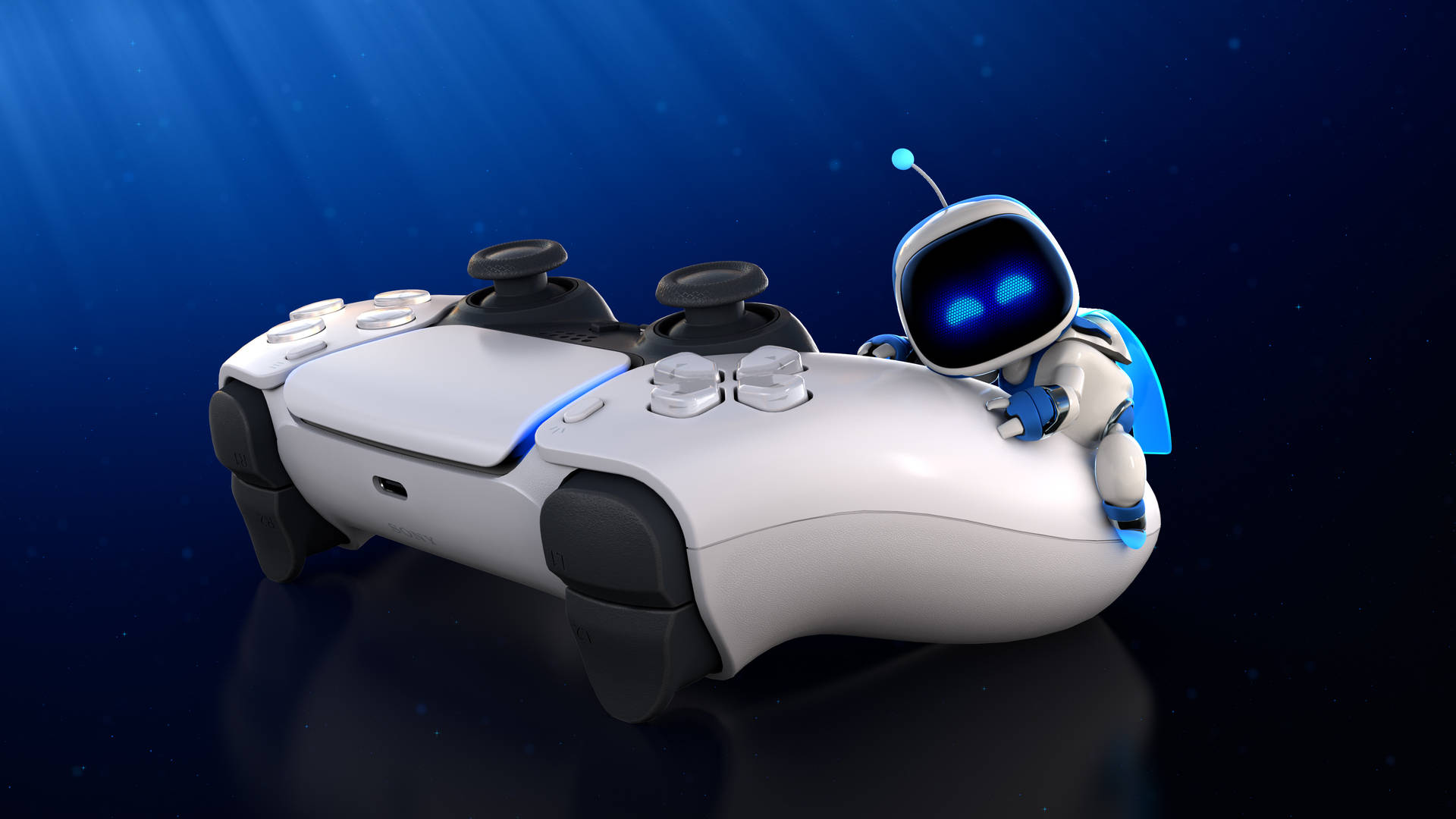 Astro Bot With Ps5 Controller Wallpaper