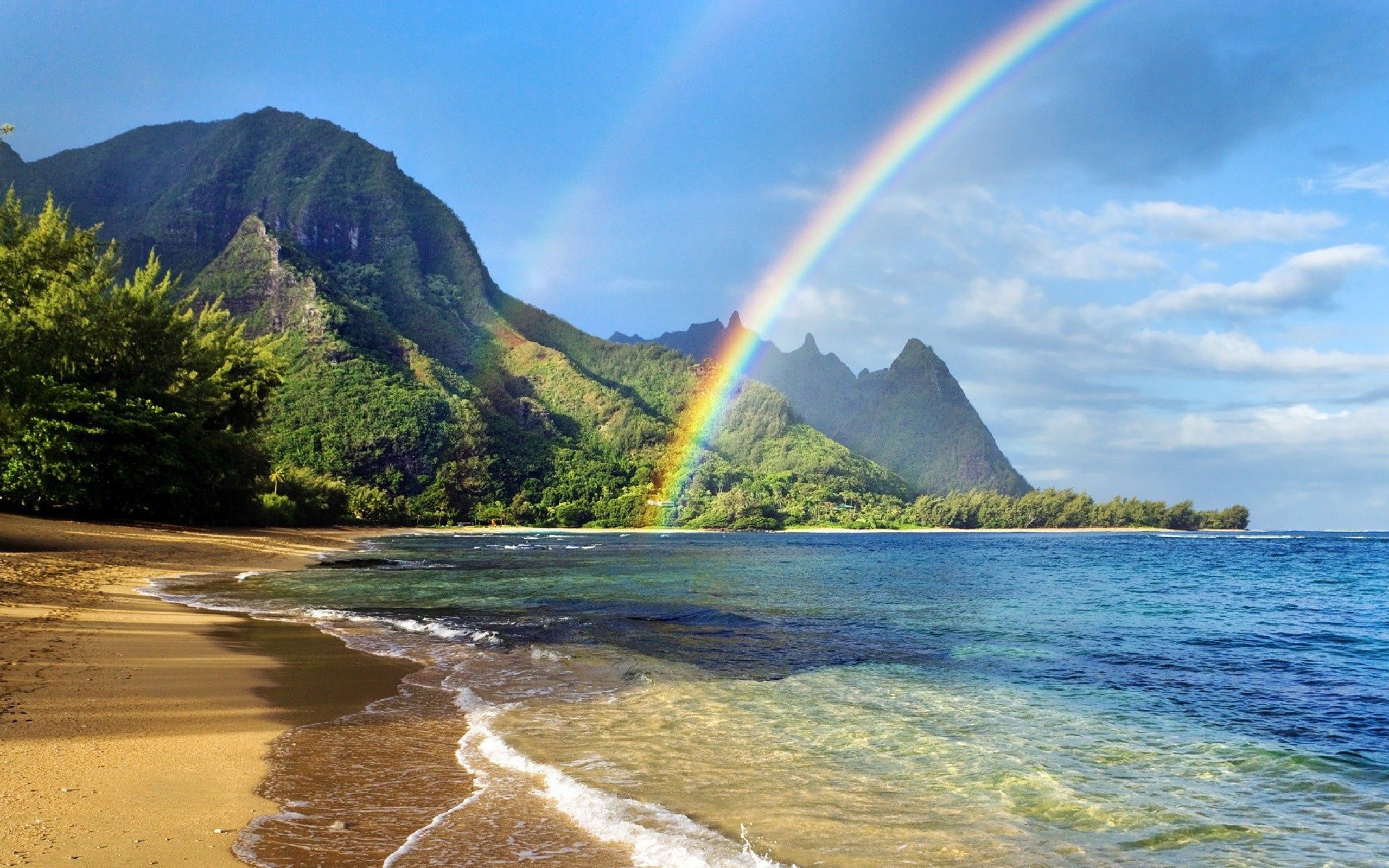 Rainbow over the ocean [Wallpaper] Reviews news tips 2560x1600