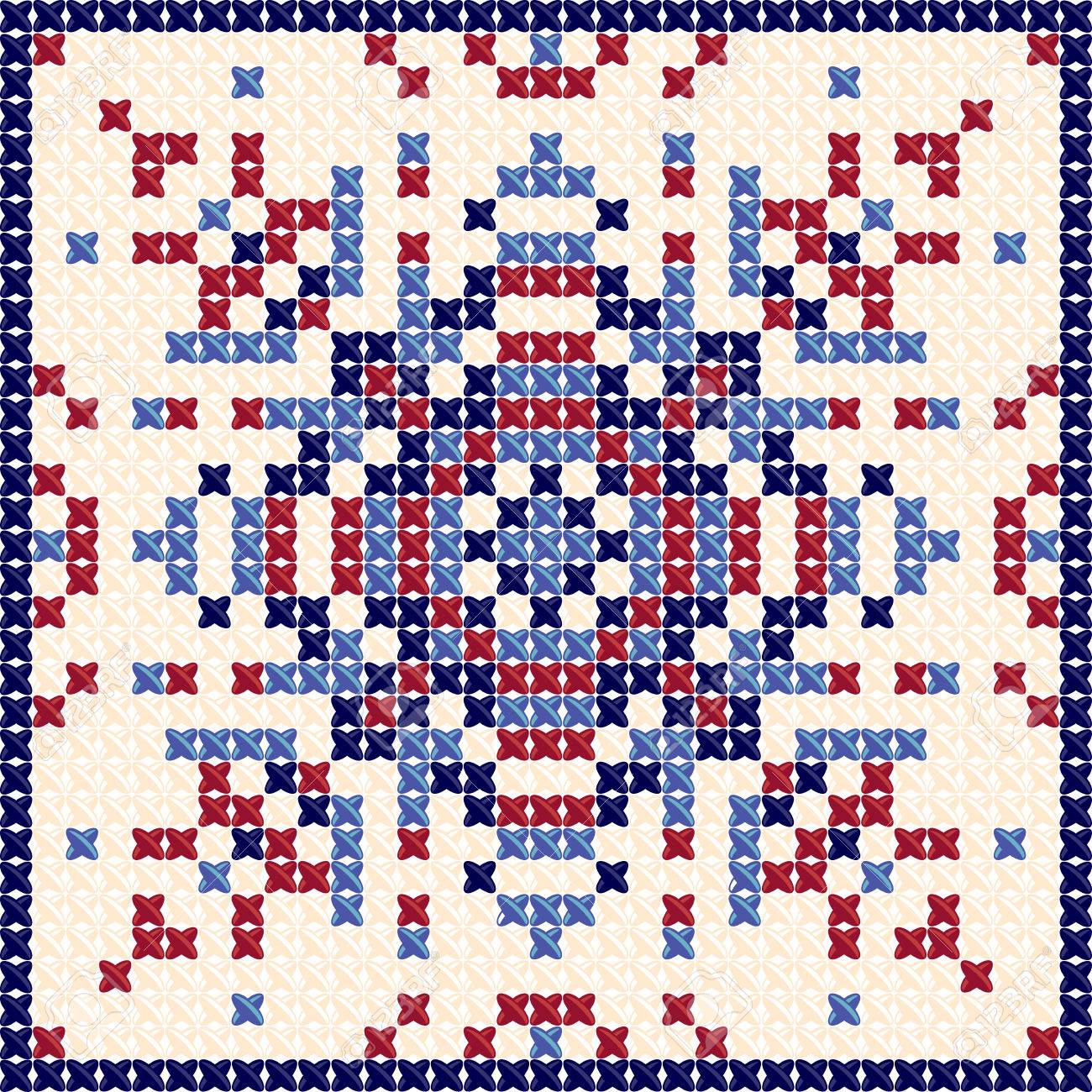 Cross Stitch Pattern Textile Tapestry Background And